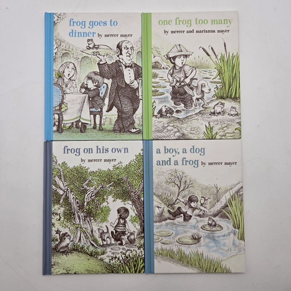 Four Frogs In A Box By Mercer Mayer Hardcover, Small Book Set Of 4 Dial Books